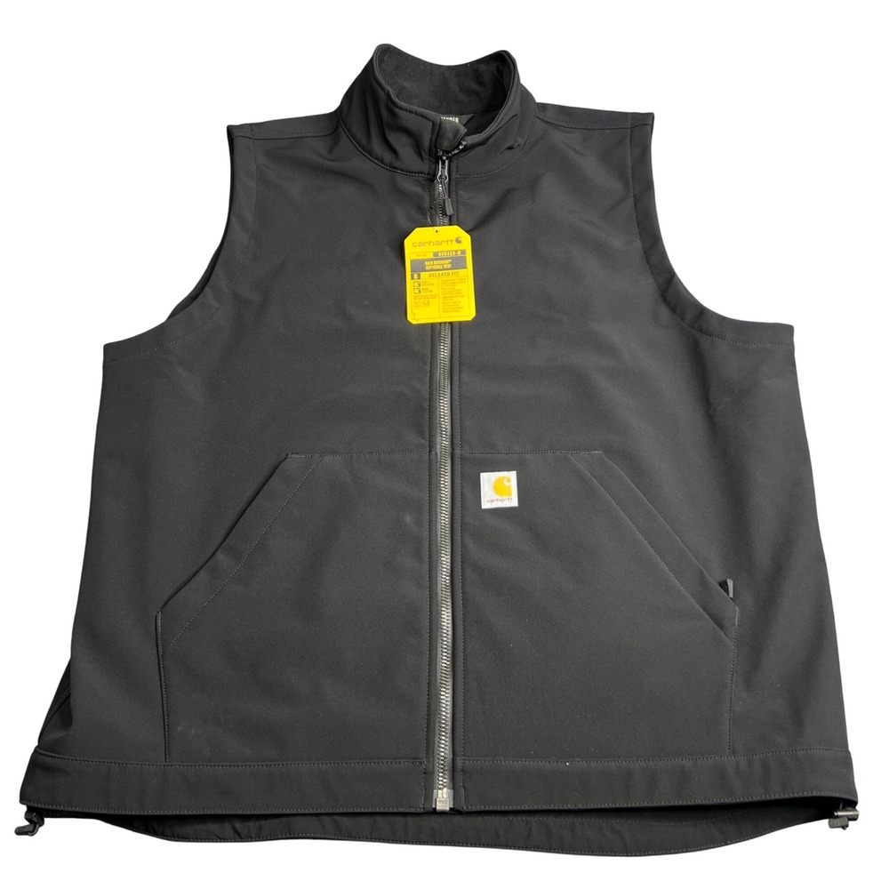 Carhartt Mens Rain Defender Softshell Vest Black Relaxed Fit XL OV6439-M NWT